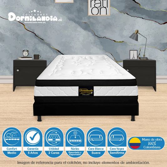 Colchón Hibrido Resortado Doble Sensación