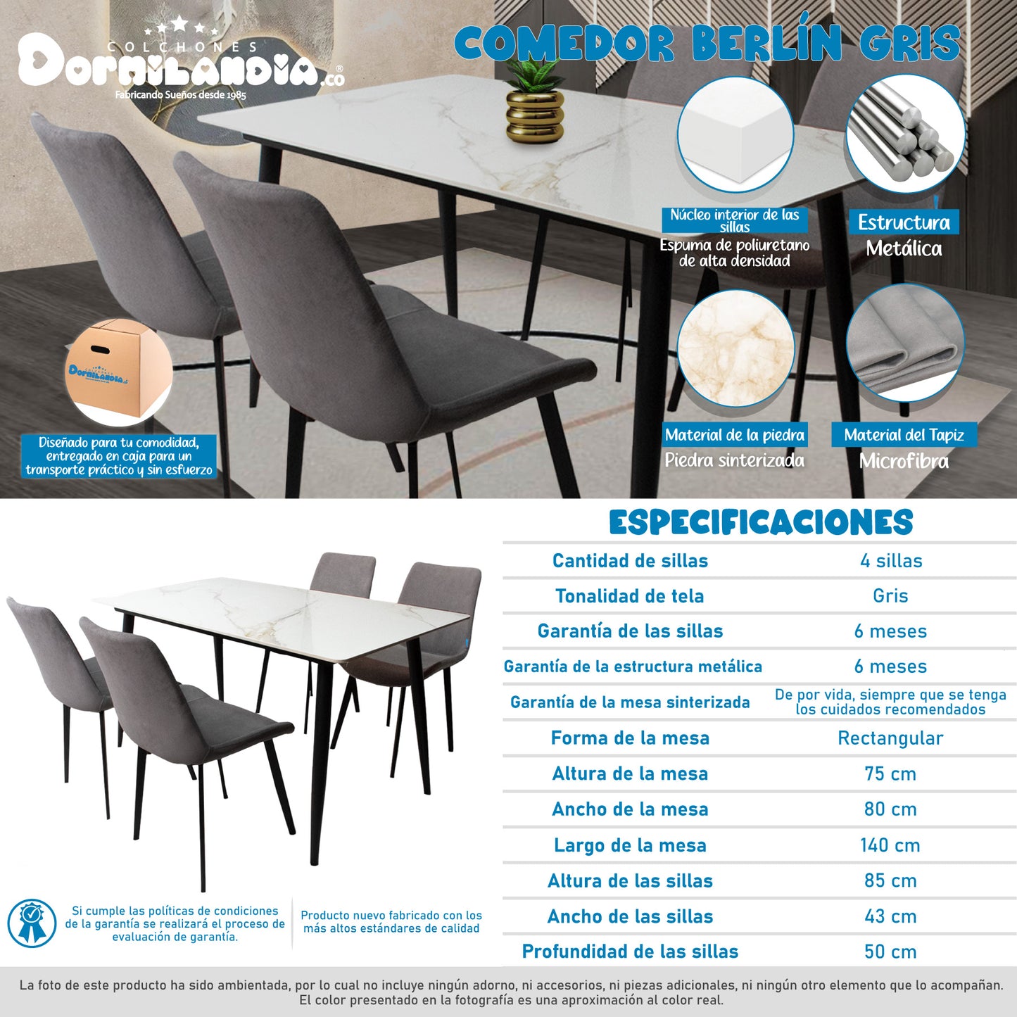 Comedor Berlín de Piedra Sinterizada