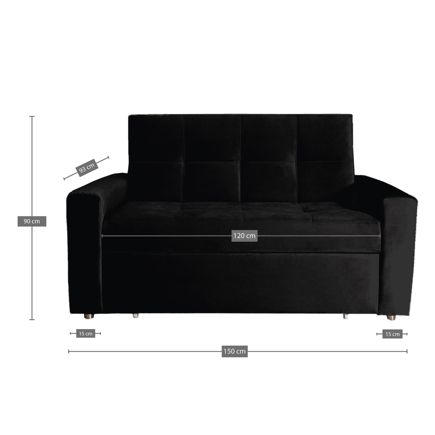 Sofá Cama Germano 3 Posiciones + 2 Cojines