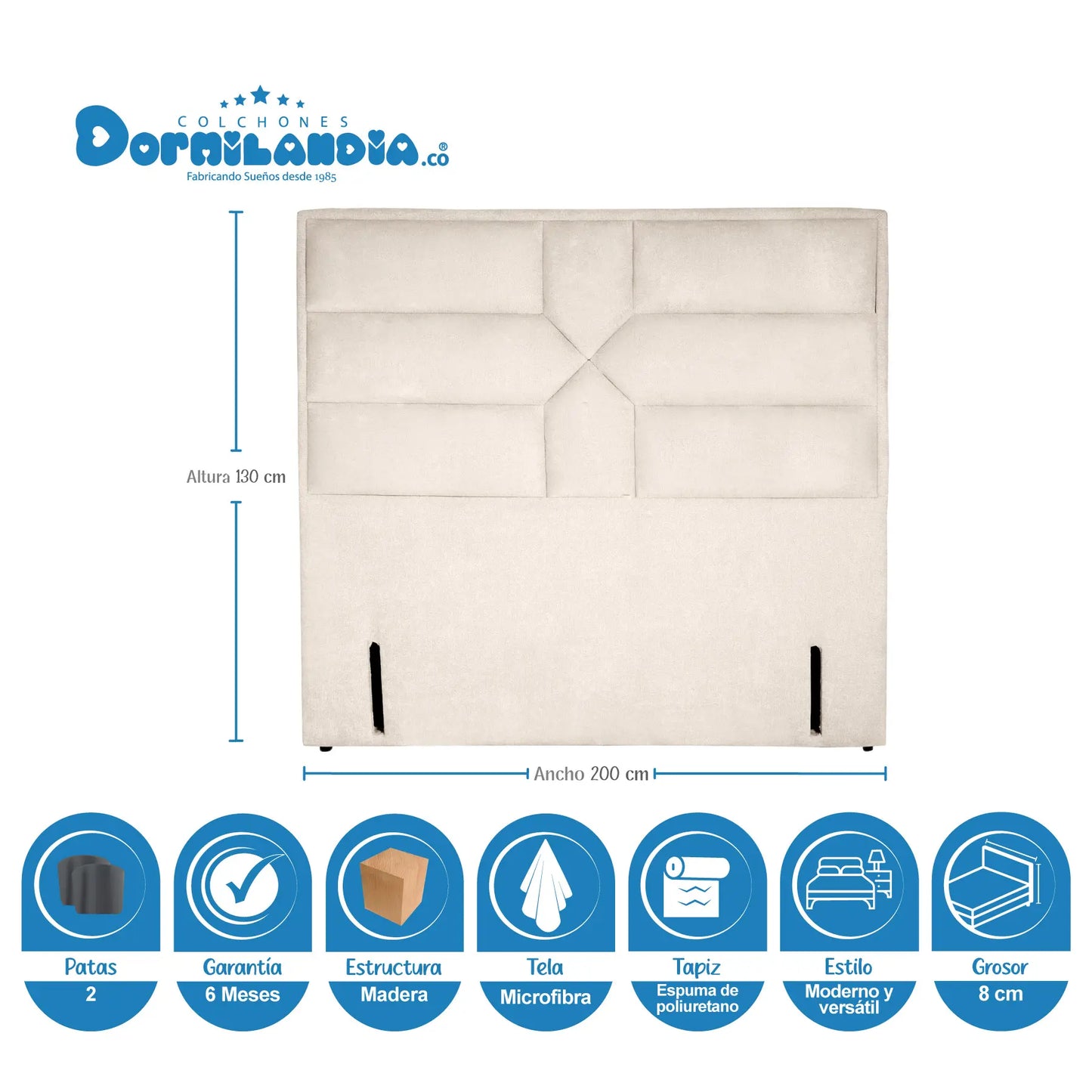 Mega Combo Colchón Pocket Infinity + Base Cama + Cabecero + Almohadas