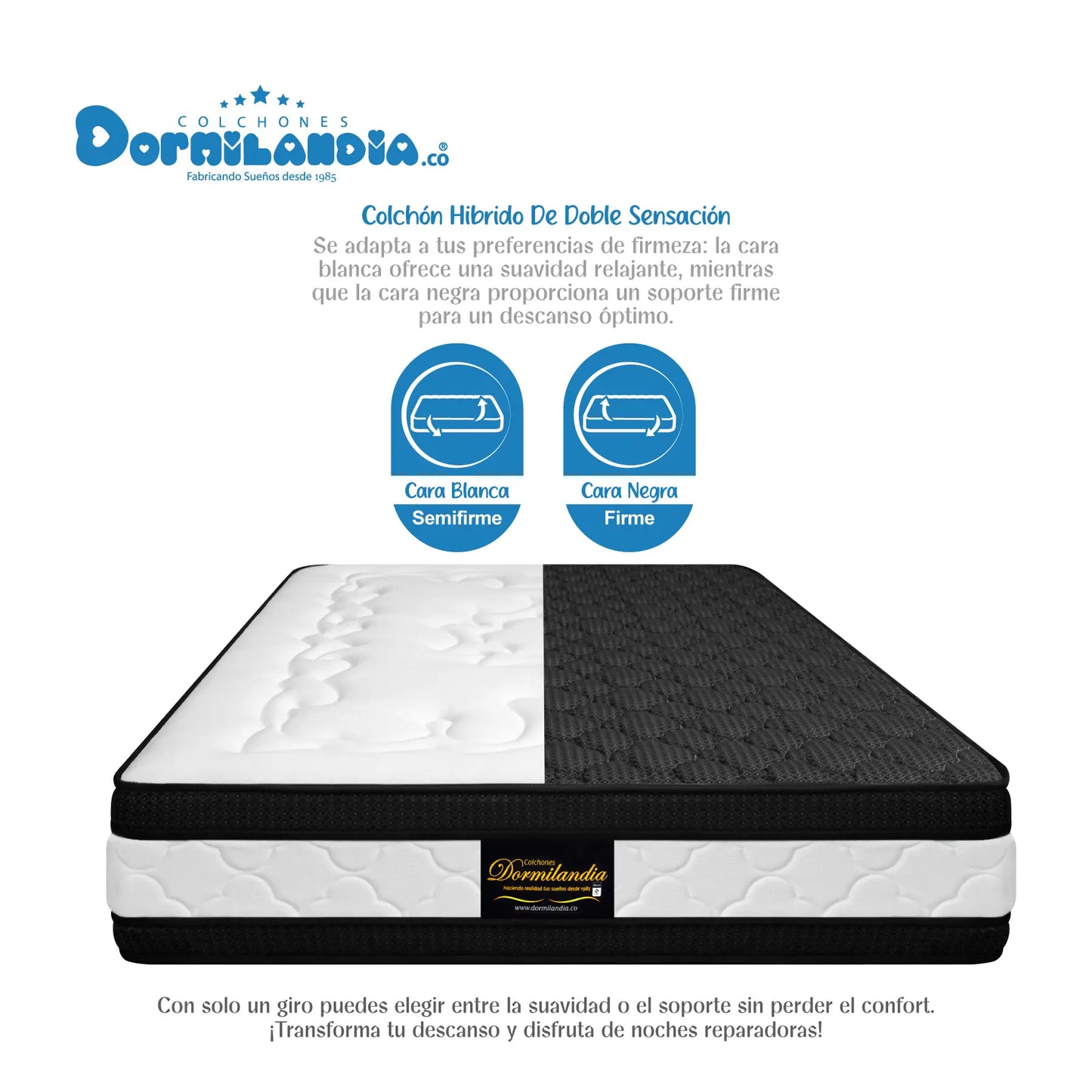 Colchón Híbrido Espumado Doble Sensacíon