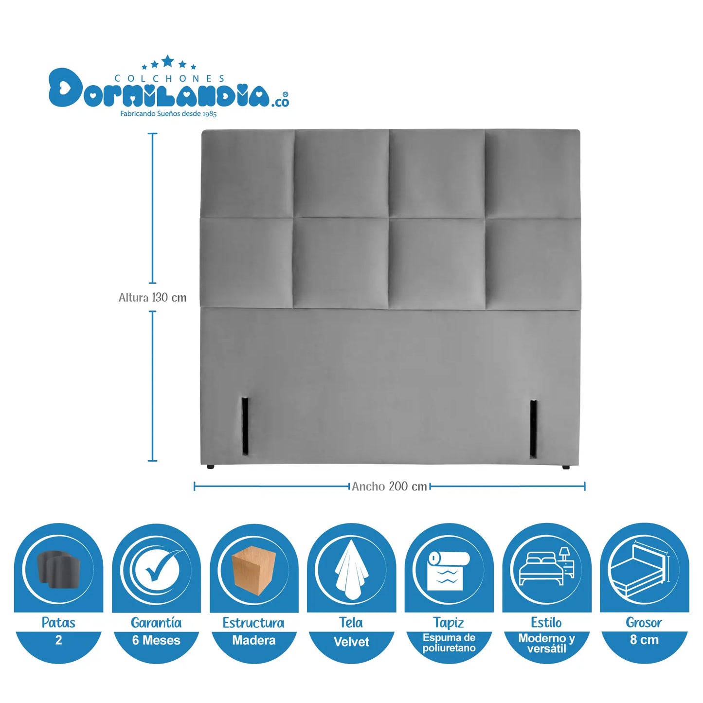 Mega Combo Colchón Pocket Maxiflex + Base Cama + Cabecero + Almohadas