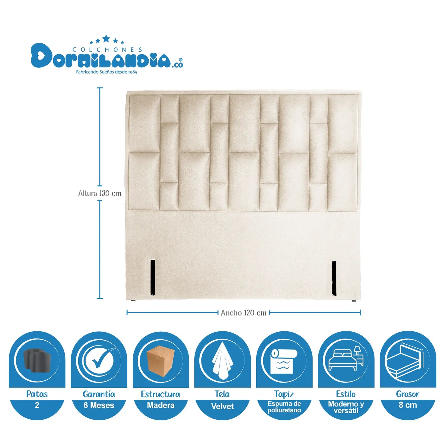 Mega Combo Colchón Pocket Supra + Base Cama + Cabecero + Almohadas