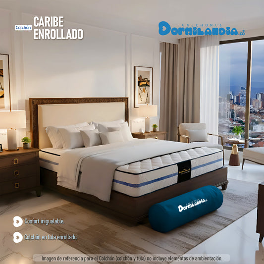 Colchón Resortado Caribe Enrollado en Tula Confortable