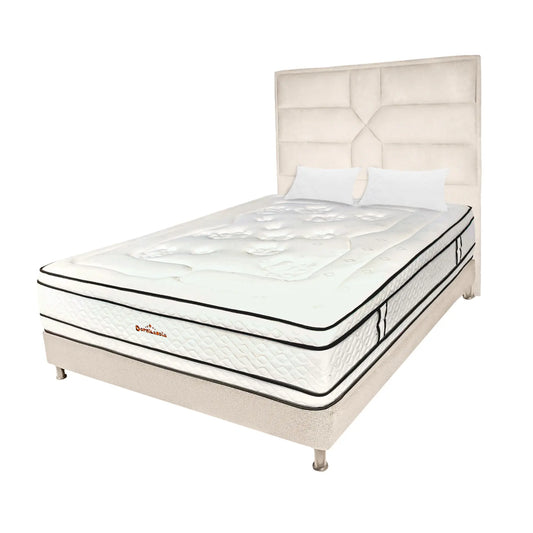 Mega Combo Colchón Pocket Infinity + Base Cama + Cabecero + Almohadas