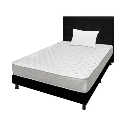 Mega Combo Colchón Espumado Macizo + Base Cama + Cabecero + Almohadas