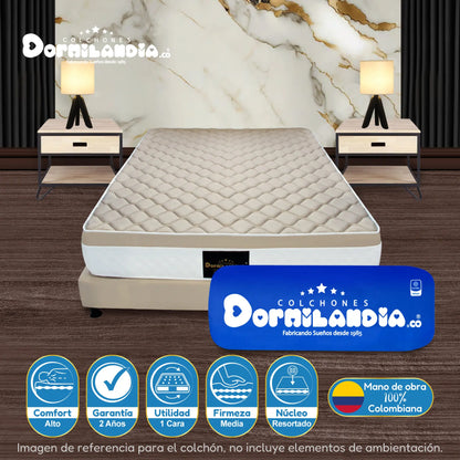 Colchón Resortado Dublín Enrollado En Tula Confortable