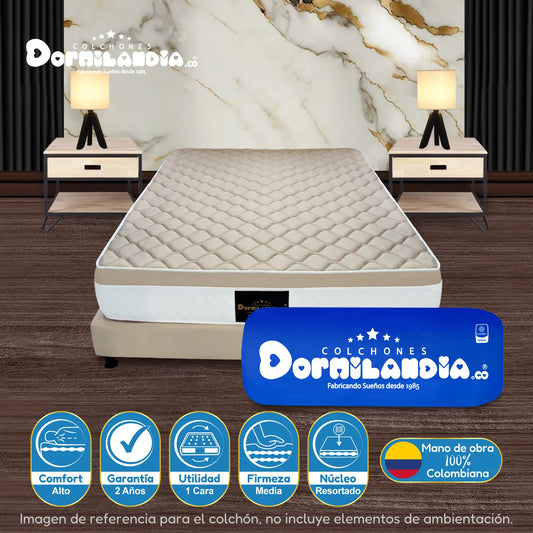 Colchón Resortado Dublín Enrollado En Tula Confortable