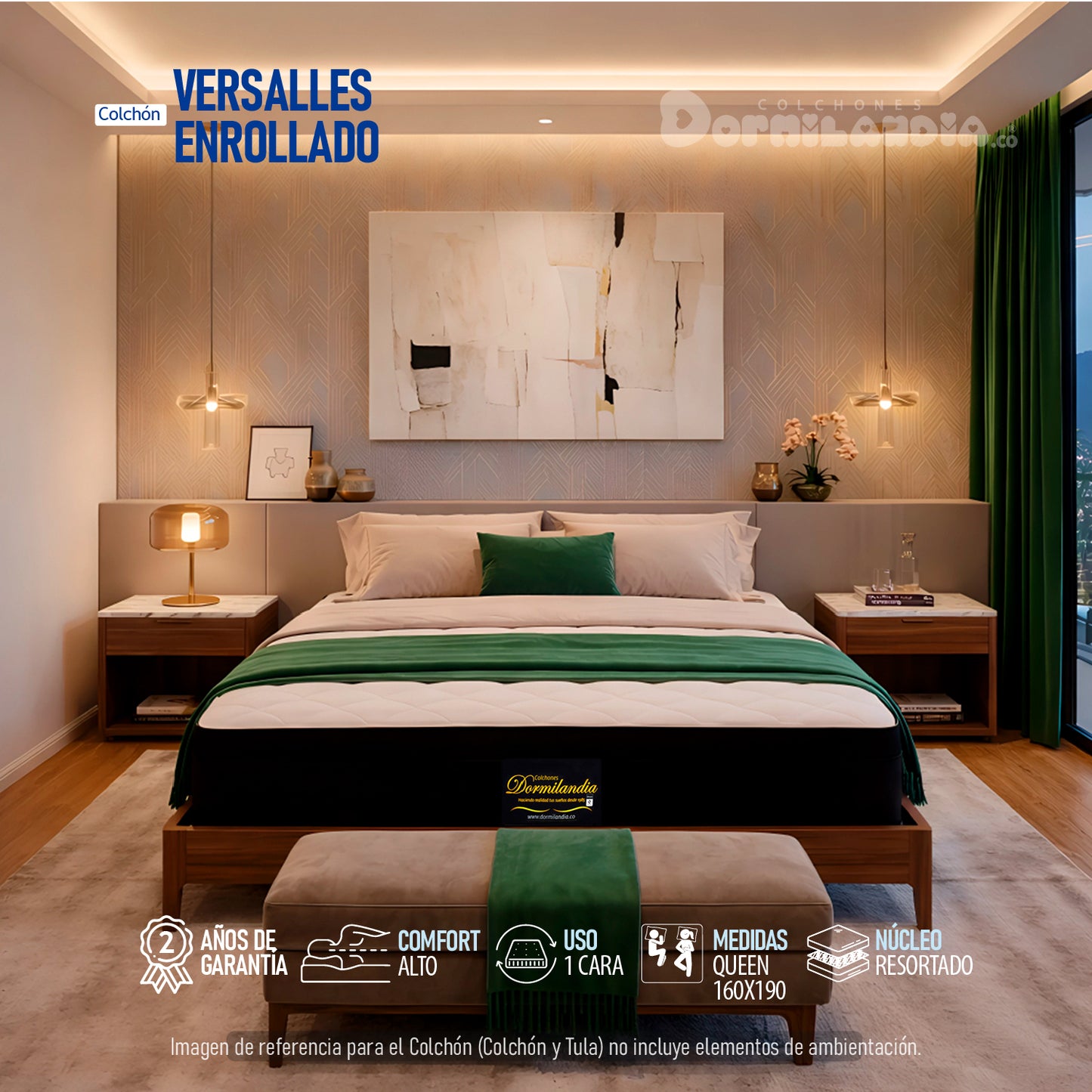Colchón Resortado Versalles Enrollado En Tula Confortable