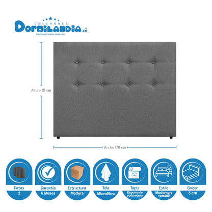 Mega Combo Colchón Espumado Malta + Base Cama + Cabecero + Almohadas