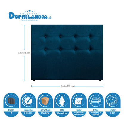 Mega Combo Colchón Resortado Atenas Enrollado En Tula Confortable + Base Cama + Cabecero + Almohadas