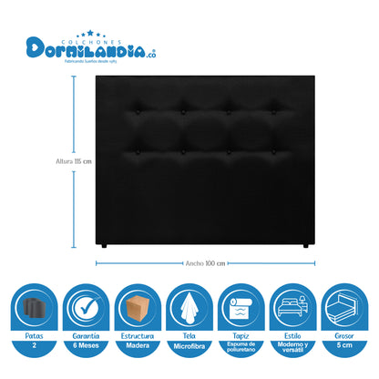 Mega Combo Colchón Resortado Versalles Enrollado En Tula Confortable + Base Cama + Cabecero + Almohadas