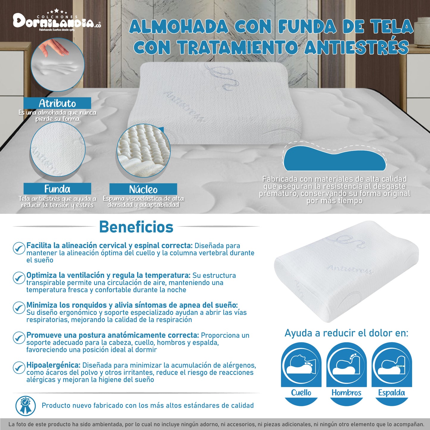 Und Almohada Viscoelástica Masajeadora