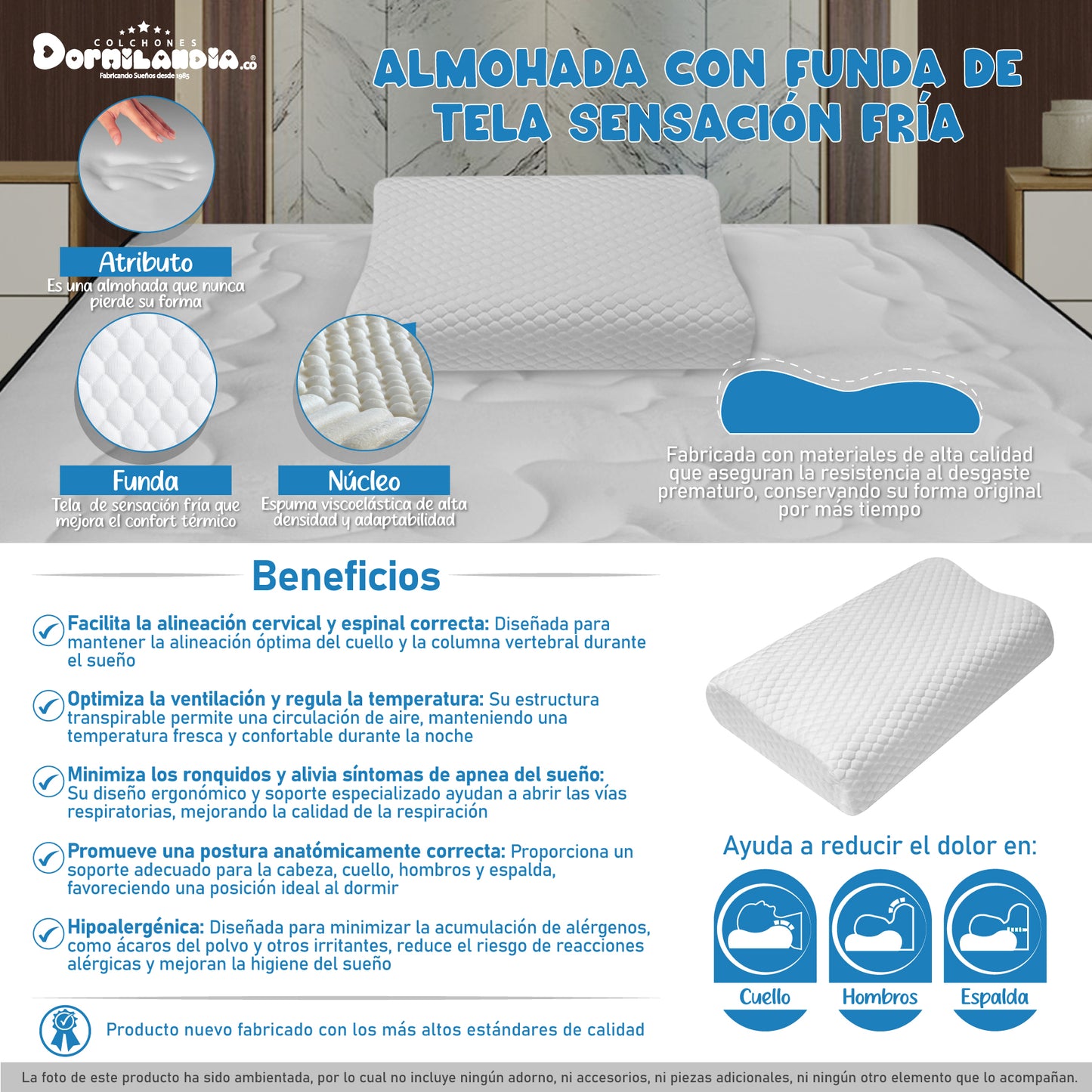 Und Almohada Masajeadora Tela Fría