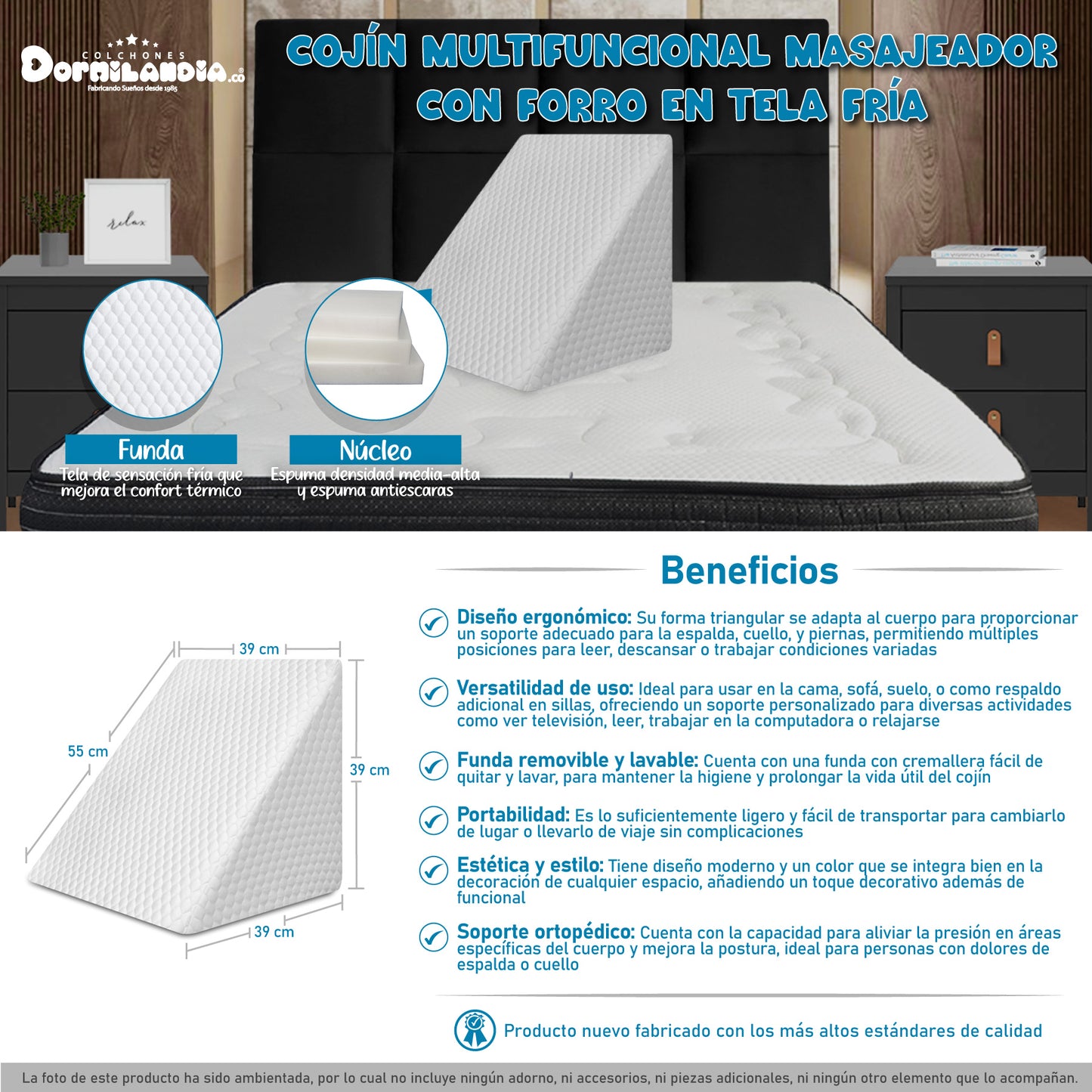 Und Cojín Multifuncional Tela Fría