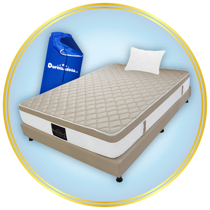 Combo Dublín Espumado Enrollado en Tula Confortable + Base cama + Almohada