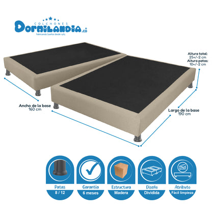 Combo Dublín Espumado Enrollado en Tula Confortable + Base cama + Almohada