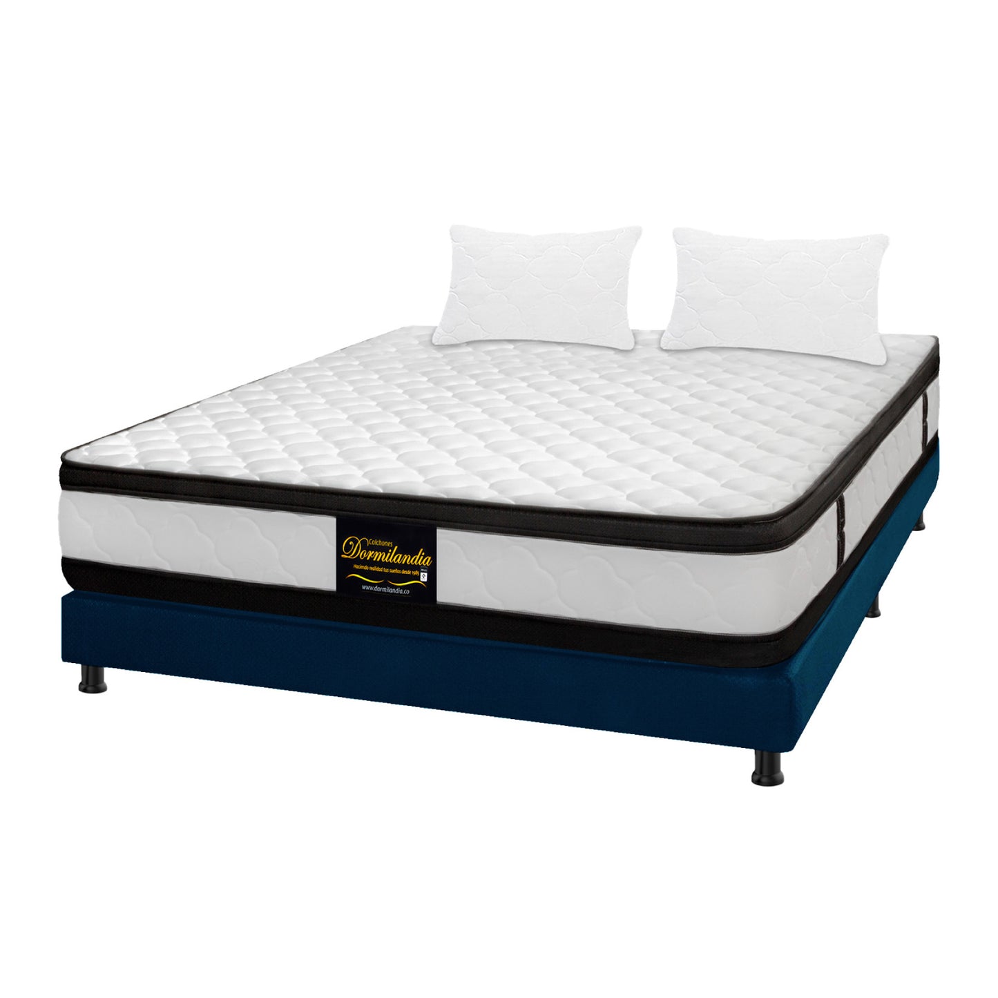 Combo Colchón Malta Espumado + Base Cama + Almohadas