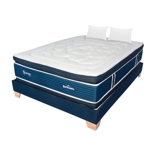 Combo Colchón Supra Pocket + Base Cama+ Almohadas