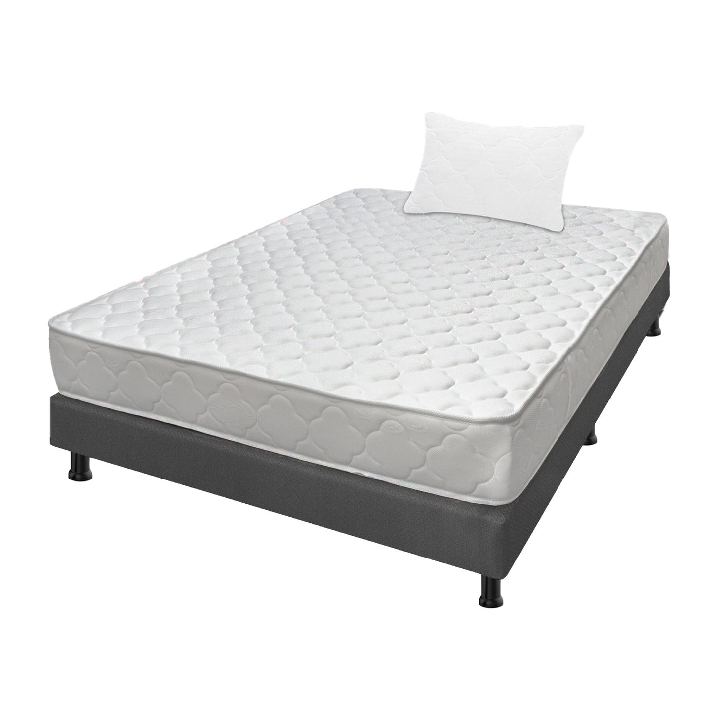 Combo Colchón Ultraflex Espumado + Base Cama + Almohadas