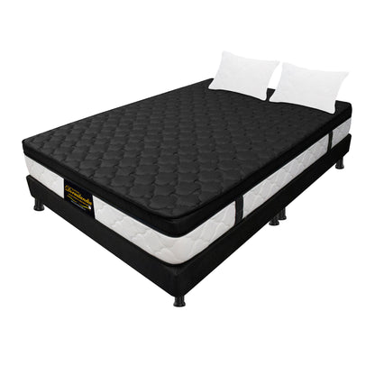 Combo Colchón King Dublín Resortado + Base Cama + Almohadas