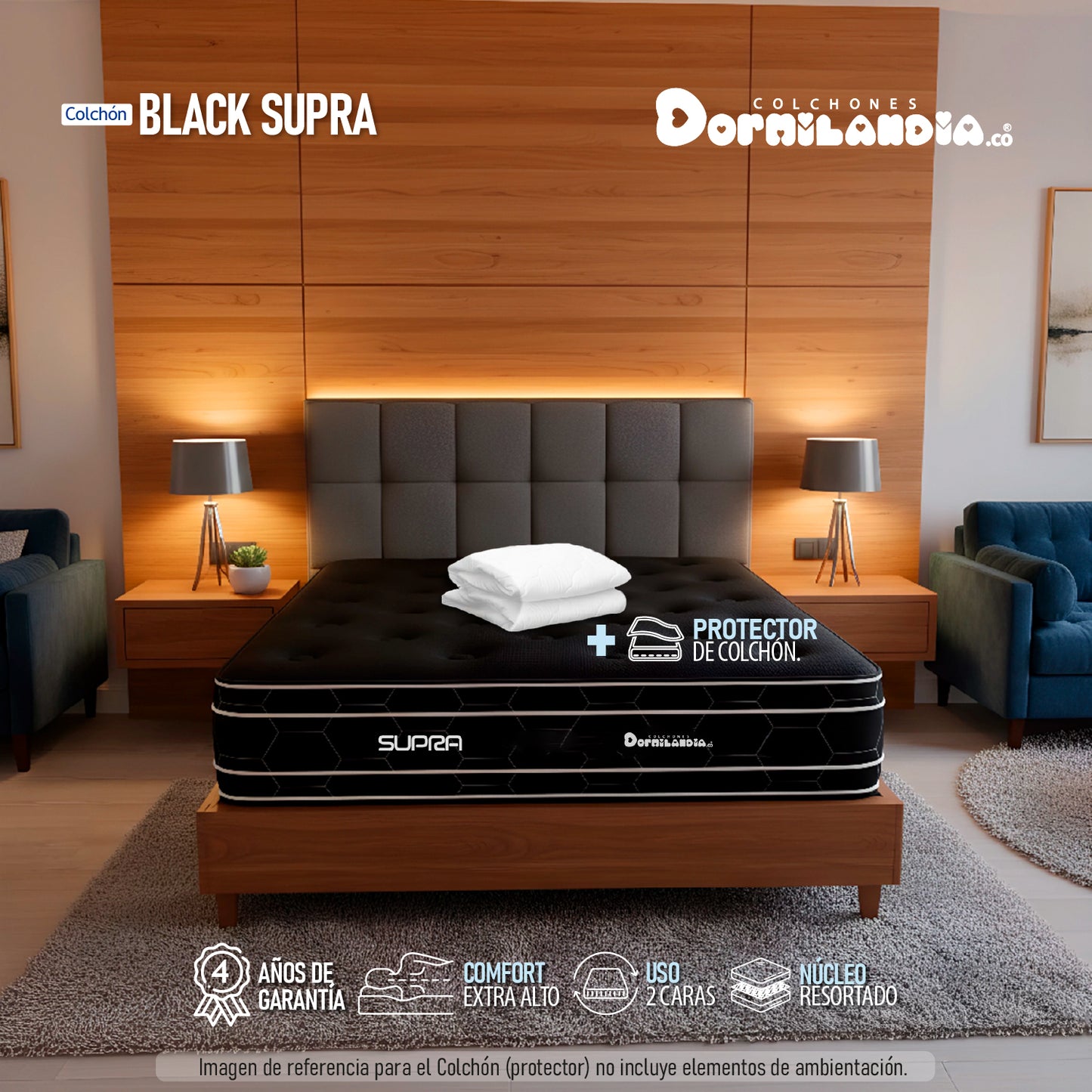 Colchón Resortado Black Supra King