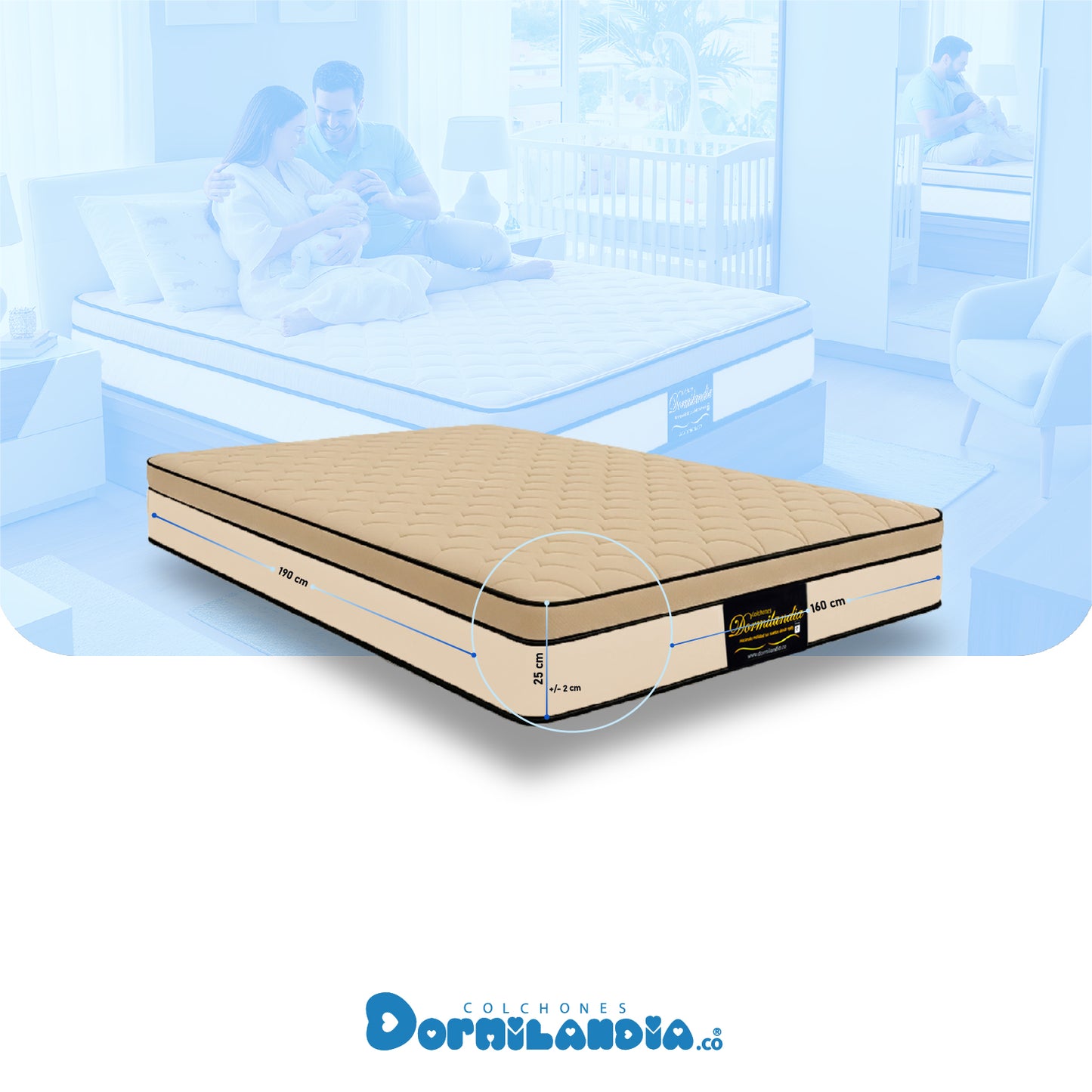 Colchón Dublín Resortado Enrollado