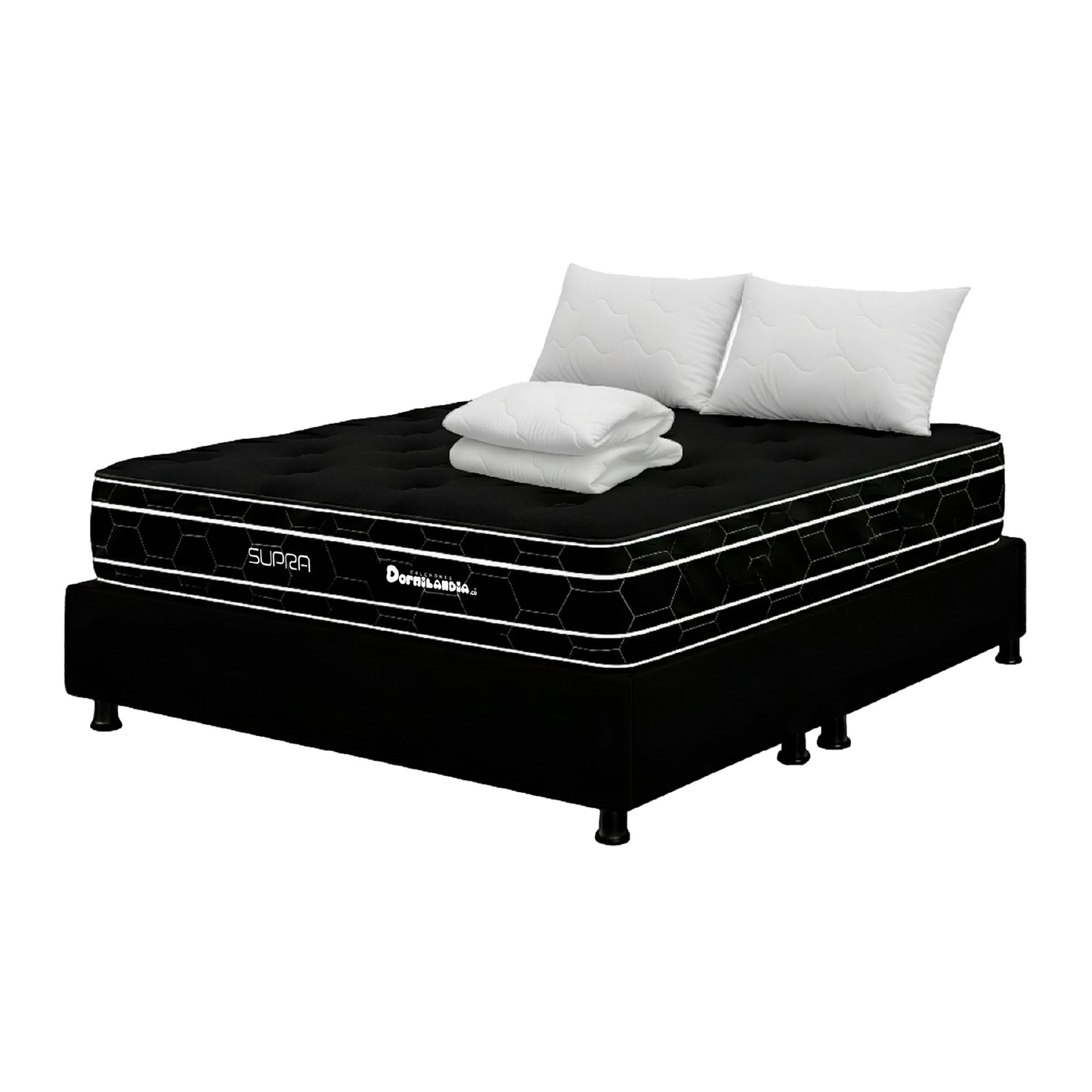 Combo Colchón Resortado Black Supra King