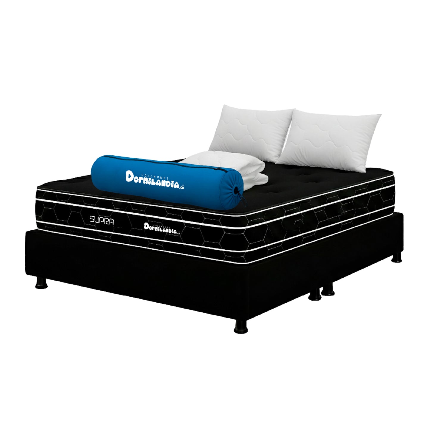 Combo Colchón Resortado Black Supra Enrollado En Tula Confortable