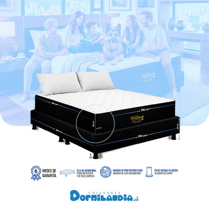 Combo Colchón King Versalles Resortado + Base Cama + Almohadas