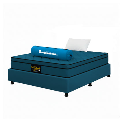 Combo Colchón Dublín Resortado Enrollado En Tula Confortable +Base Cama + Almohadas