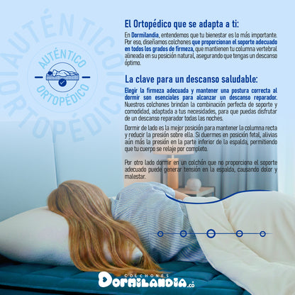Combo Colchón Dublín Resortado Enrollado En Tula Confortable +Base Cama + Almohadas