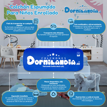 Colchón Dormibaby Elefante de Niños Enrollado en Tula Confortable