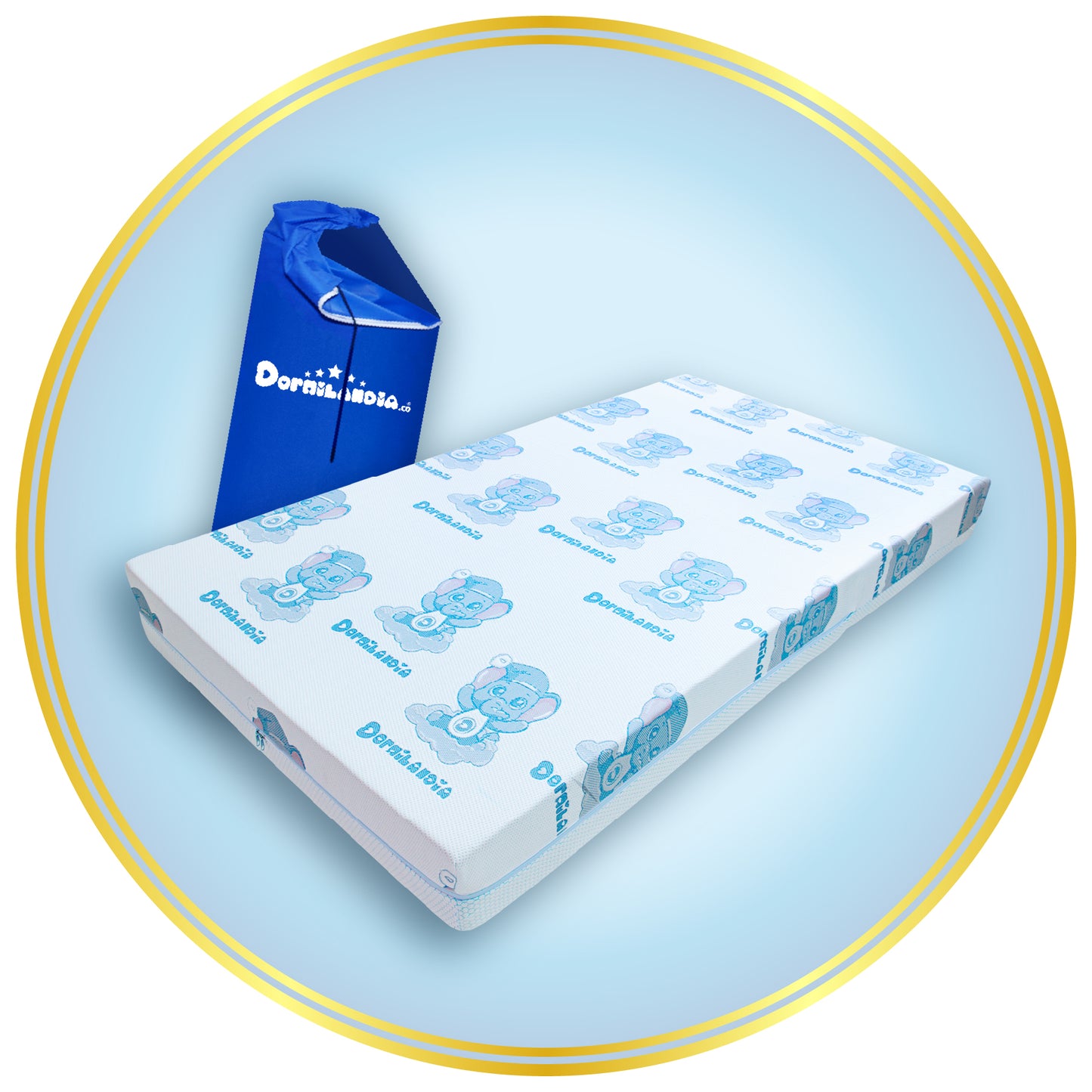 Colchón Dormibaby Elefante de Niños Enrollado en Tula Confortable