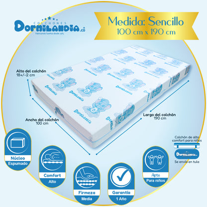 Colchón Dormibaby Elefante de Niños Enrollado en Tula Confortable