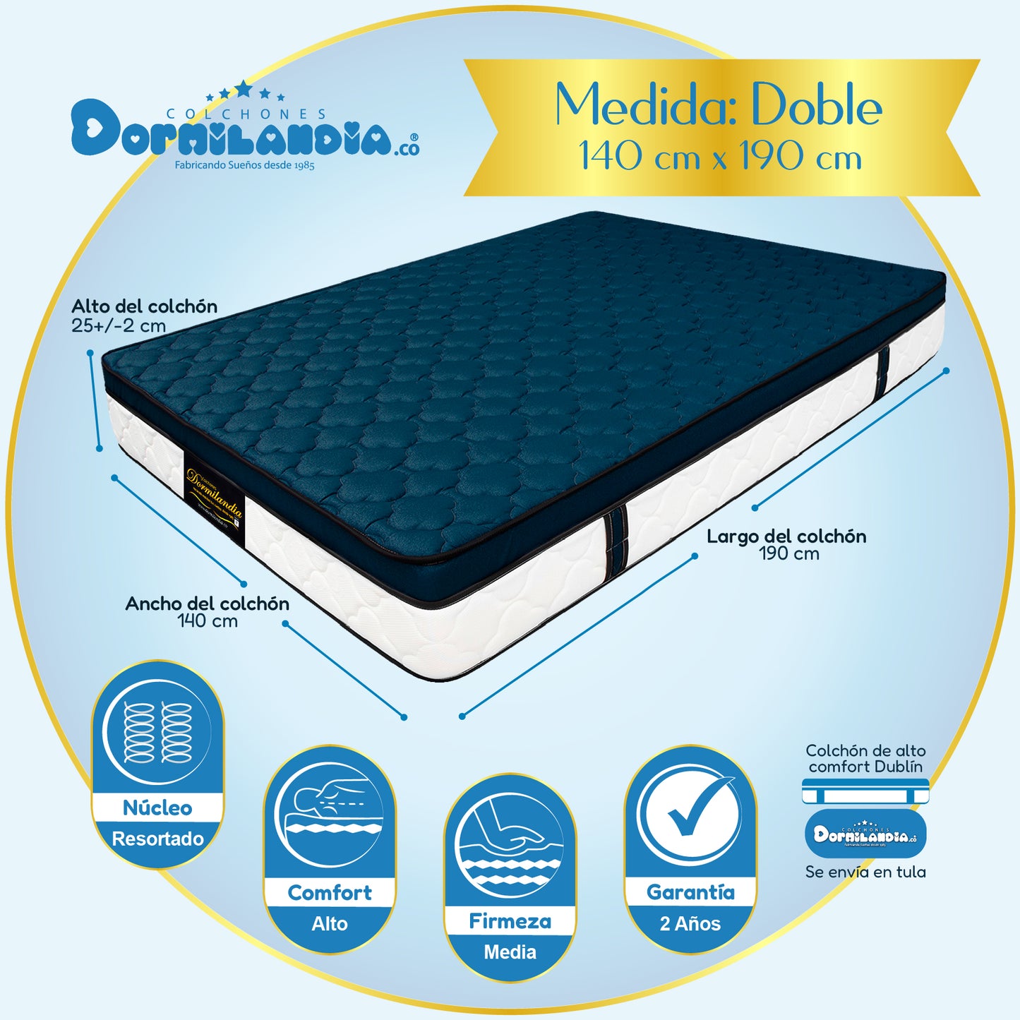 Colchón Resortado Dublín