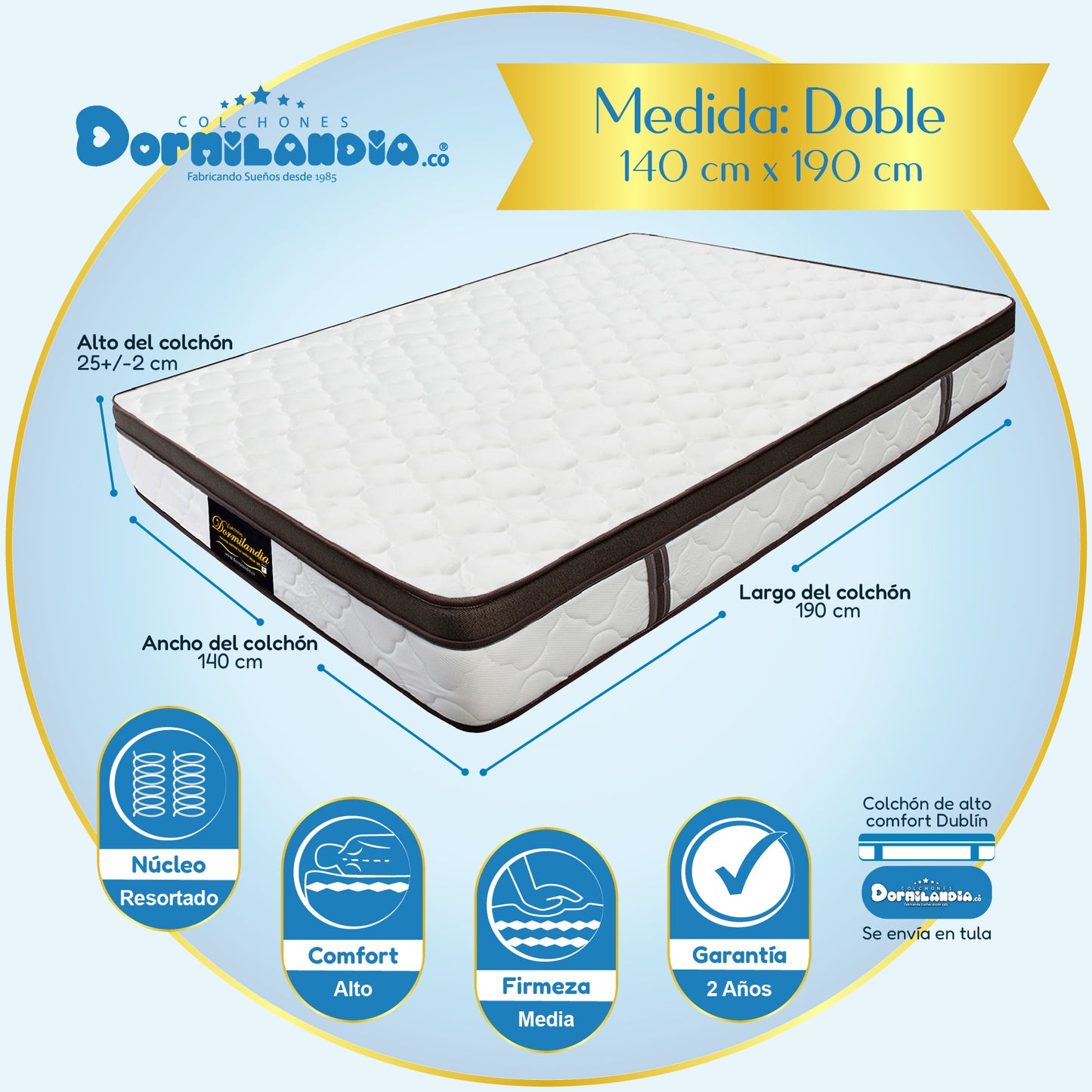 Colchón Resortado Dublín