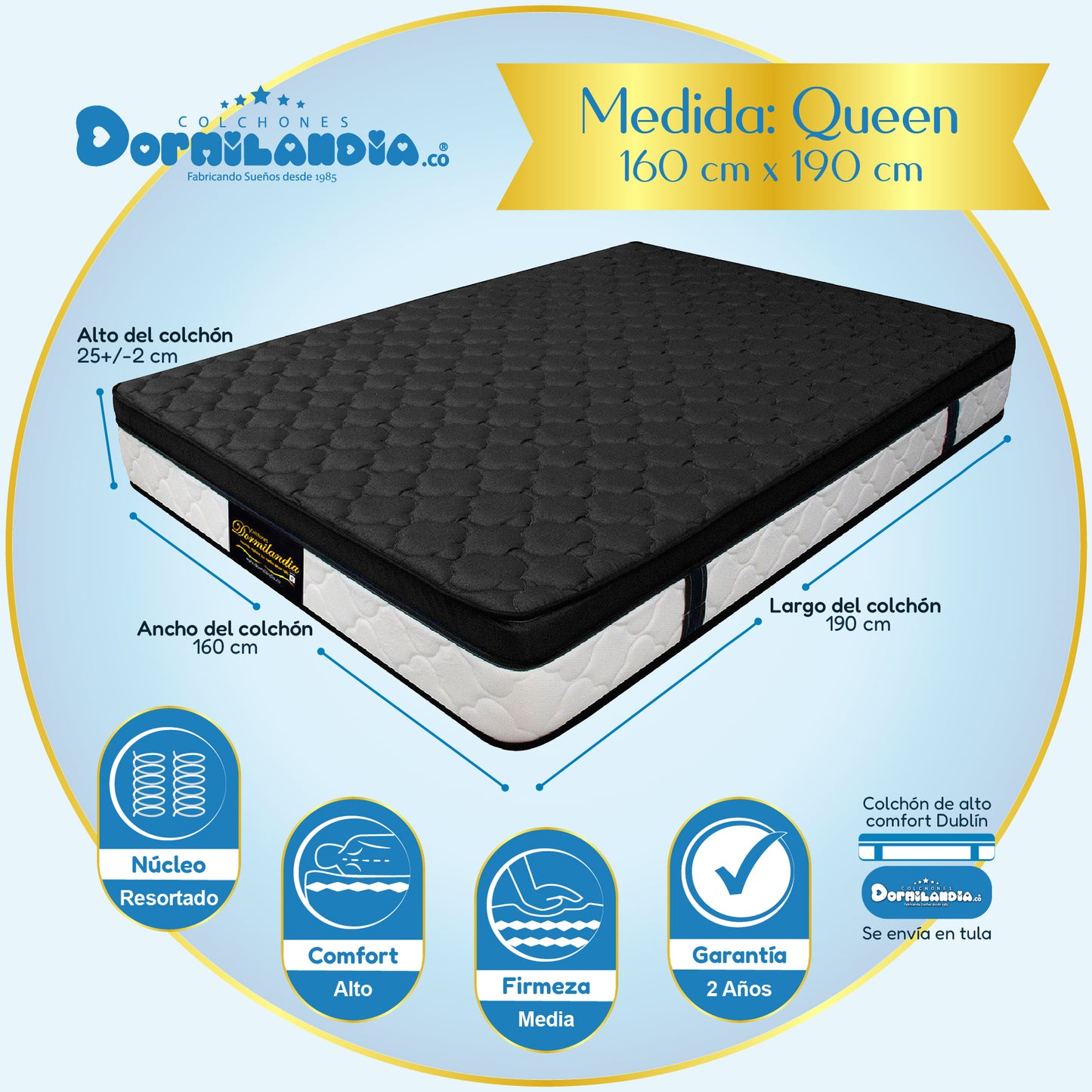 Colchón Resortado Dublín