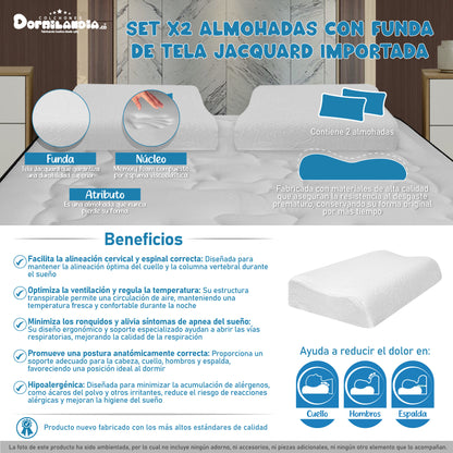 Set X2 Almohada Vicoelástica Cervical