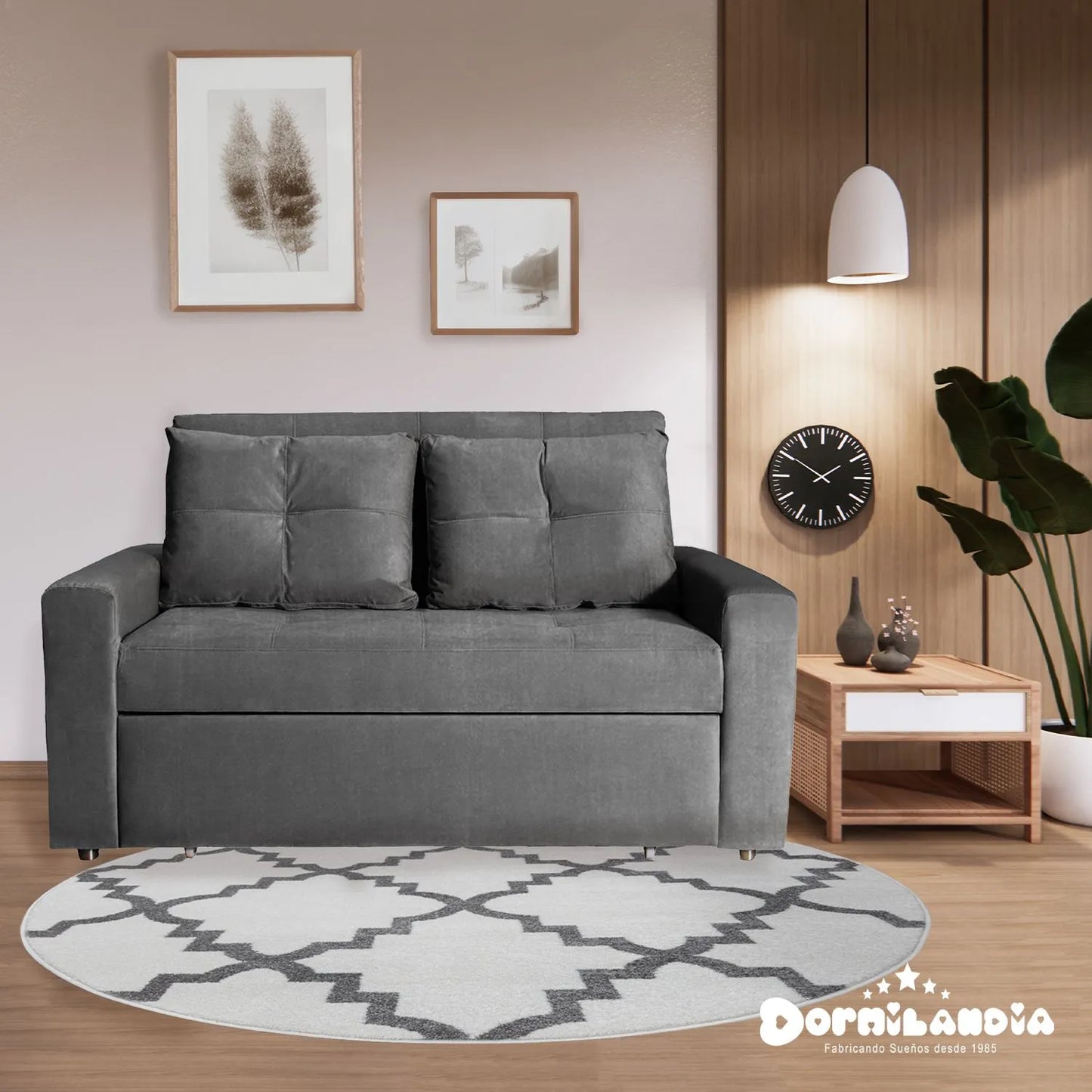 Sofá Cama Germanos 3 Posiciones + 2 Cojines